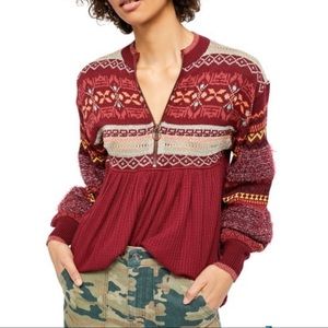 ✨NWT Free People Cabin Fever Pomegranate Sweater✨